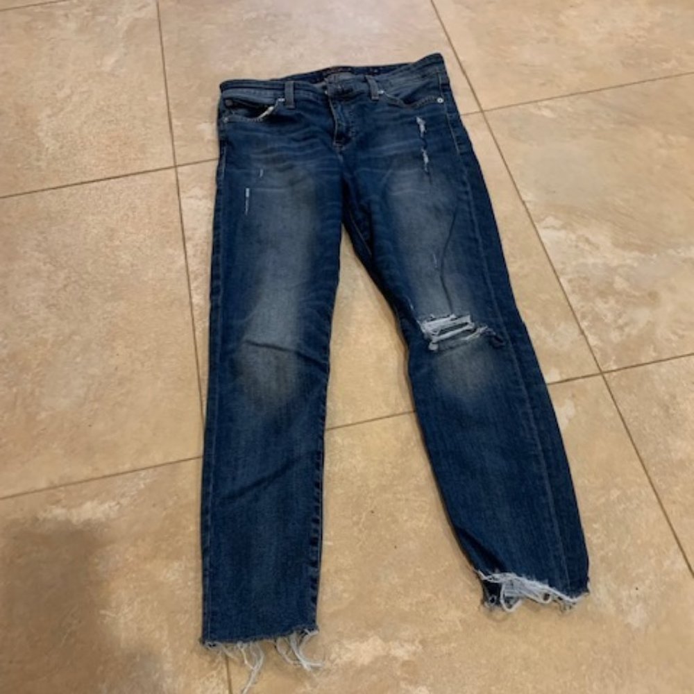 lucky brand distressed mid wash denim jeans size 6